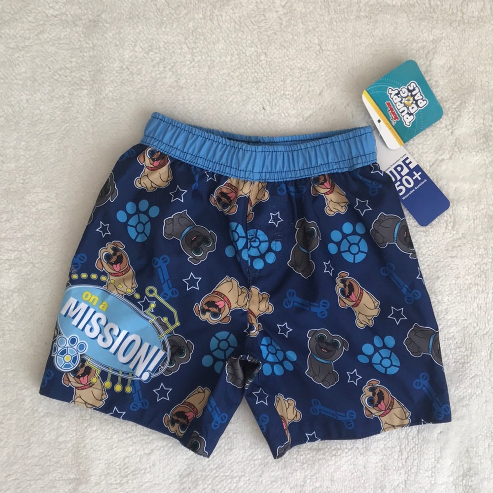 NWT Boys Disney Jr. Puppy Dog Pals Swim Trunks 2T